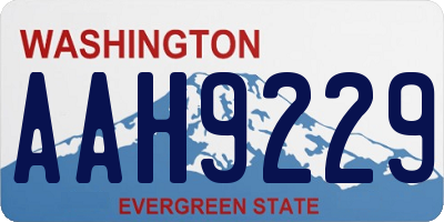 WA license plate AAH9229