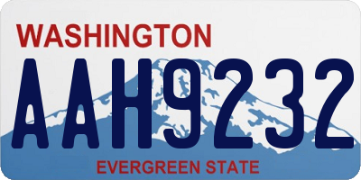 WA license plate AAH9232