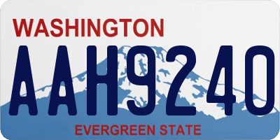 WA license plate AAH9240