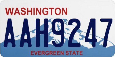 WA license plate AAH9247