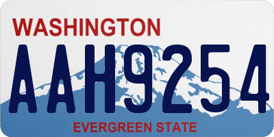 WA license plate AAH9254