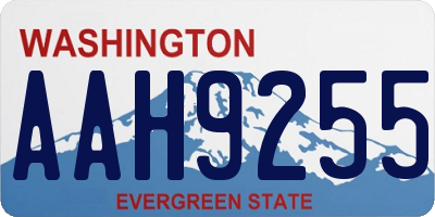 WA license plate AAH9255