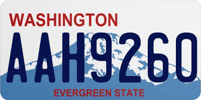 WA license plate AAH9260