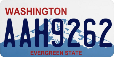 WA license plate AAH9262