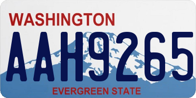 WA license plate AAH9265
