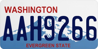 WA license plate AAH9266