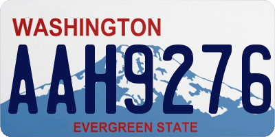 WA license plate AAH9276
