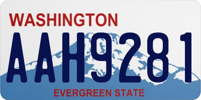WA license plate AAH9281
