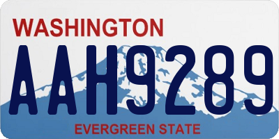 WA license plate AAH9289