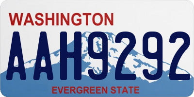 WA license plate AAH9292