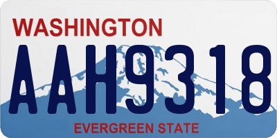 WA license plate AAH9318