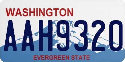 WA license plate AAH9320