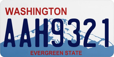 WA license plate AAH9321