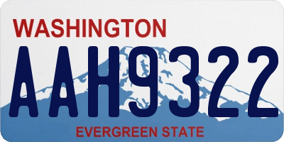 WA license plate AAH9322