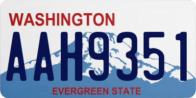 WA license plate AAH9351