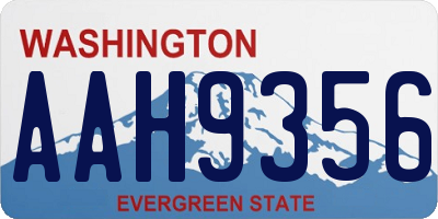 WA license plate AAH9356