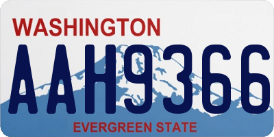 WA license plate AAH9366