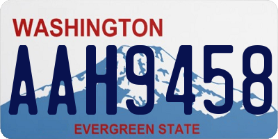 WA license plate AAH9458