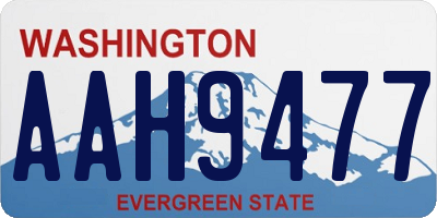 WA license plate AAH9477