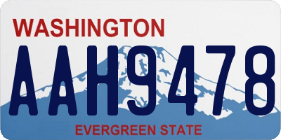 WA license plate AAH9478