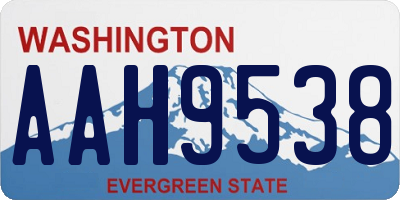 WA license plate AAH9538