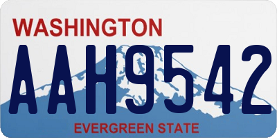 WA license plate AAH9542