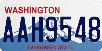 WA license plate AAH9548