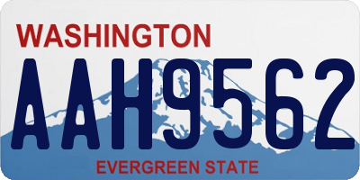 WA license plate AAH9562