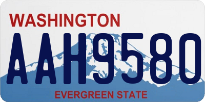 WA license plate AAH9580