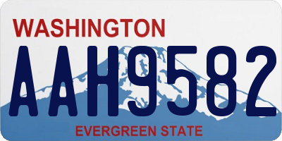 WA license plate AAH9582