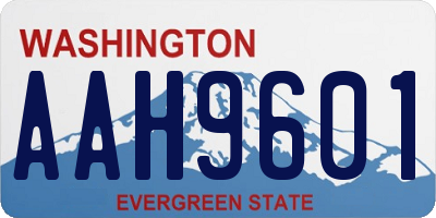 WA license plate AAH9601