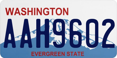 WA license plate AAH9602