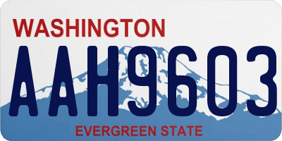 WA license plate AAH9603