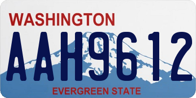 WA license plate AAH9612