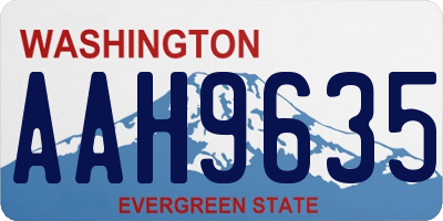 WA license plate AAH9635