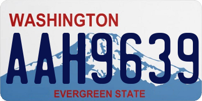 WA license plate AAH9639