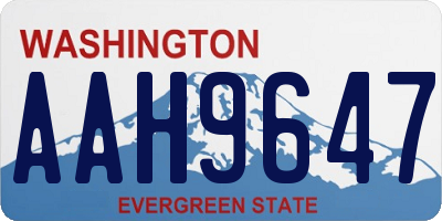 WA license plate AAH9647