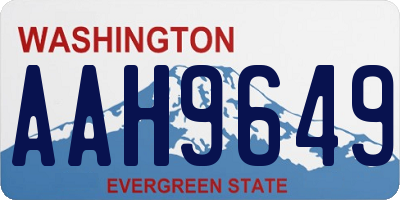 WA license plate AAH9649