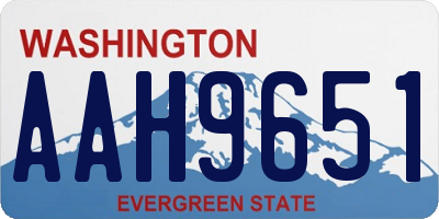WA license plate AAH9651