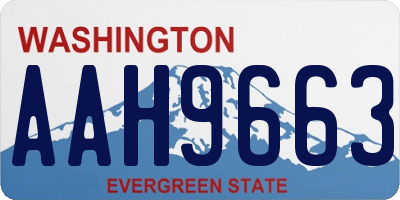 WA license plate AAH9663