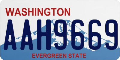 WA license plate AAH9669