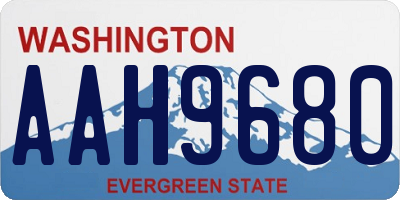 WA license plate AAH9680