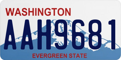 WA license plate AAH9681