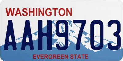 WA license plate AAH9703