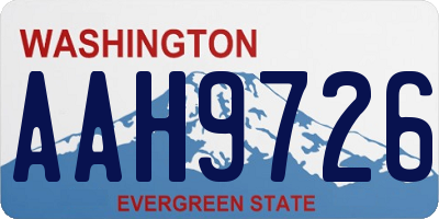 WA license plate AAH9726