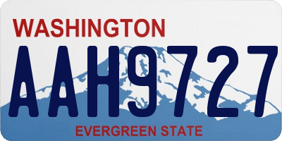 WA license plate AAH9727