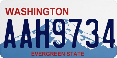 WA license plate AAH9734