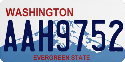 WA license plate AAH9752