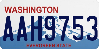 WA license plate AAH9753