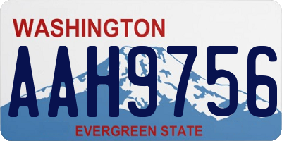 WA license plate AAH9756
